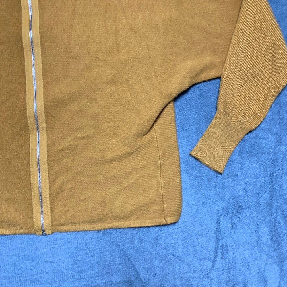 Carmen Marc Valvo Top Womens Small Mustard Ribbed Dolman Sleeve Mock Neck Winter - Picture 5 of 13
